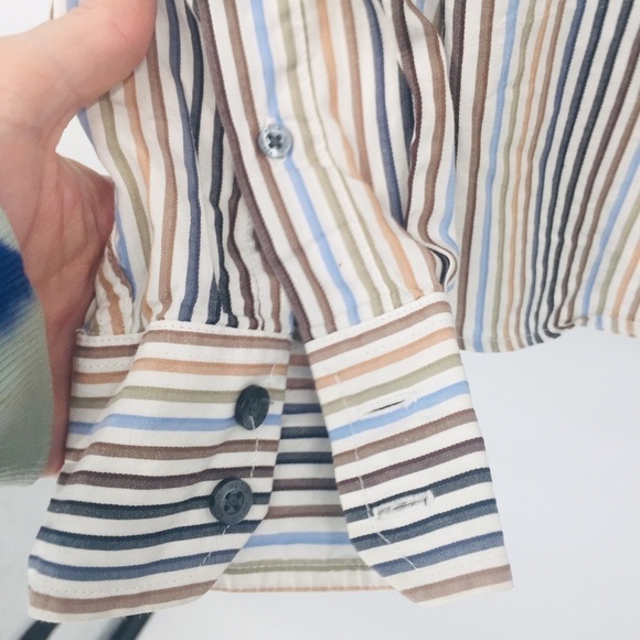 Apt 9 women’s button up striped top size M - Picture 4 of 7
